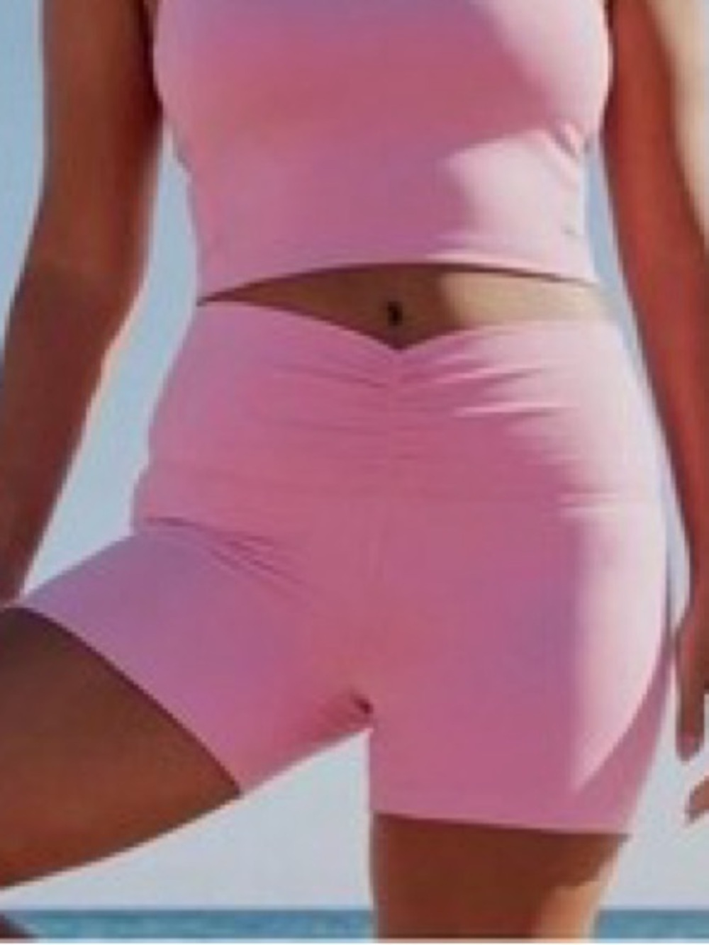 Gilly Hicks Recharge Pink High-Waist Bike Shorts